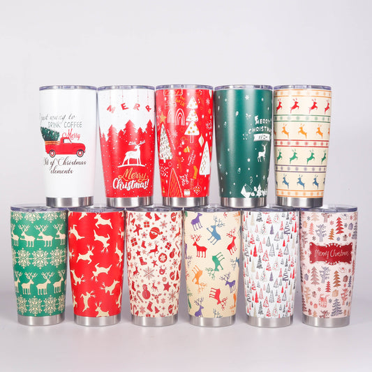 This 20oz Christmas tumbler is the perfect gift for any occasion. Crafted with insulated, double-walled stainless steel, it's durable and designed for any season. Its stylish design and generous 20oz capacity make it a great choice for keeping beverages cold or hot for hours.
