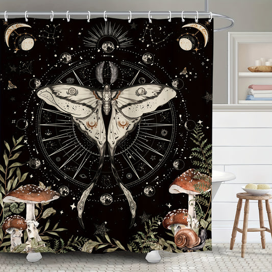 Enrich your bathroom with this elegant Butterfly Moon Pattern shower curtain. It's designed to be waterproof, mildew-proof and easy to clean, giving you durable protection without the extra effort. Get the perfect combination of style and convenience for your bathroom.