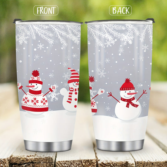 This 20oz stainless steel tumbler, featuring a beautiful snowman design, ensures that your coffee stays warm and fresh all day. Its double-walled insulation prevents liquids from changing temperature for up to 6 hours, perfect for bringing coffee on-the-go. A great holiday gift!
