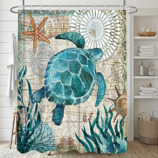 This Turtle Pattern Waterproof Shower Curtain Set is perfect for elevating your bathroom décor. The waterproof and odorless material ensures a comfortable and clean environment, while the striking turtle design brings vibrancy and life to your space. Upgrade your bathroom today and enjoy a luxurious feel.