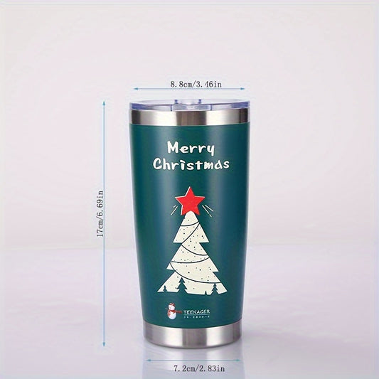Festive 20oz Merry Christmas Tumbler - Insulated Stainless Steel Water Bottle for Year-Round Refreshment - Ideal Travel Accessory and Heartwarming Xmas Gift