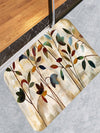 Leaf Pattern Shower Curtain and Bath Mat Set: Modern, Waterproof, Polyester for Your Bathroom