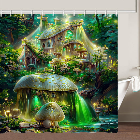 This Dream Mushroom Shower Curtain is the perfect room decor for kids and girls. Made from waterproof polyester fabric, it's lightweight and durable, and comes with 12 plastic hooks for ease of use. An ideal choice to make the shower space an exciting place.
