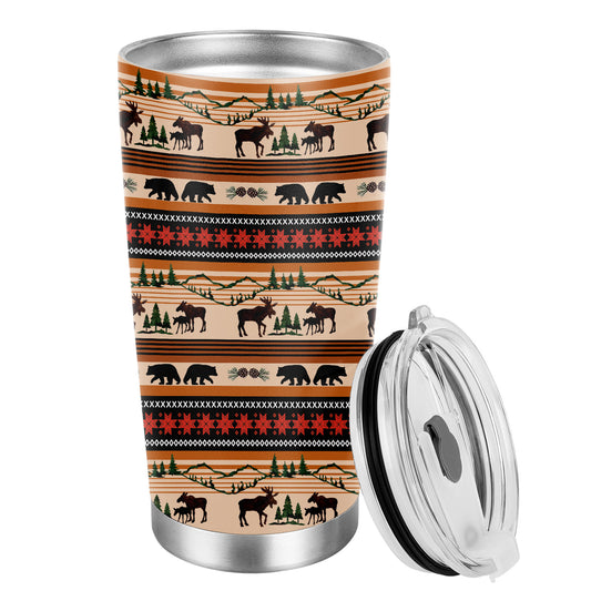 Forest Fauna Animals Tumbler: Stay Refreshed on-the-go with this Vacuum Insulated Thermal Coffee Mug!