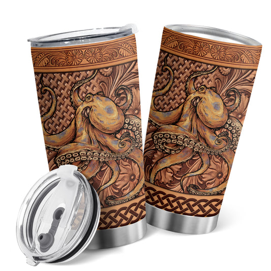 Stay hydrated in style with this 20oz Squid Tumbler. This stylish Viking wooden cup provides the perfect insulation to keep your hot drinks hot and cold drinks chilly. Its beautiful wood finish looks great in any kitchen and is a must have for anyone looking for a touch of Viking warrior charm.