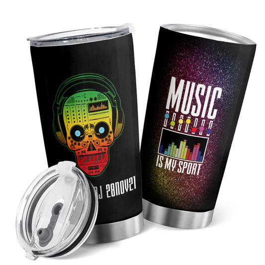 Bring your music with you everywhere! Our personalized Skull DJ 20oz tumblers are the perfect companion for music enthusiasts, with stainless steel construction to keep your drinks hot or cold for hours. The 20oz capacity allows you to bring enough of your favorite music fuel for your next adventure.