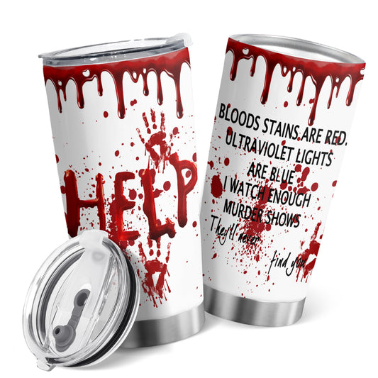 Spooky Sipper: 20oz Scary Blood Tumbler - Halloween Themed Stainless Steel Insulated Mug for Creepy Coffee Lovers