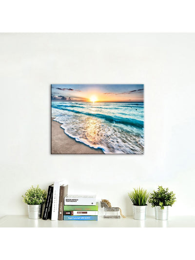 Wave of Sunset: Nordic Style Canvas Poster for Home Decoration