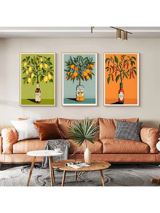 Add a touch of serenity to your home decor with this 3-piece frameless wall art set. Featuring minimalist greenery, the vibrant prints will bring a sense of calm and nature indoors. Made with high-quality materials, this set is perfect for adding a modern and refreshing touch to any room.