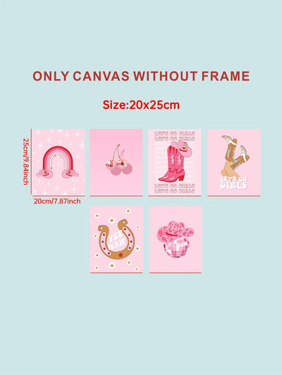 Pink College Style Frameless Artistic Prints: Perfect for Girls' Bedroom and Dorm Decoration