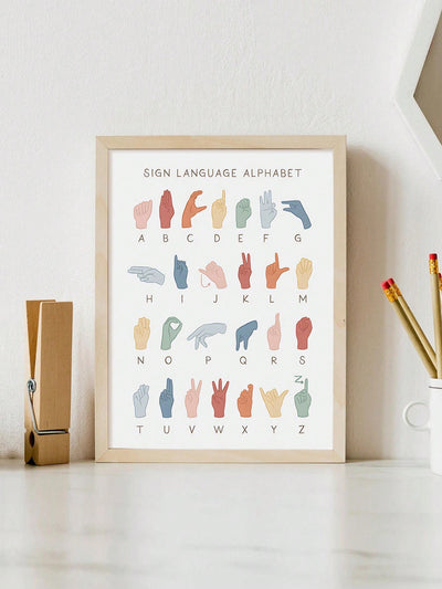 Colorful American Sign Language Alphabet Poster - Perfect for Home and Classroom Decor
