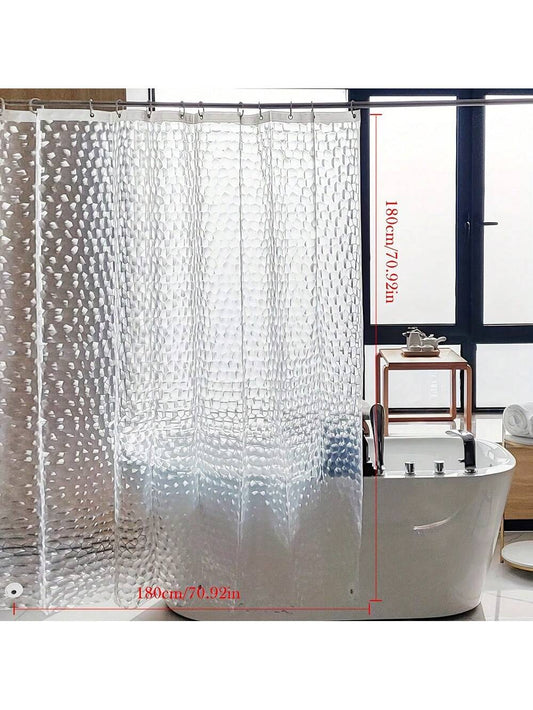 Chic and Water-Resistant Eva Water Cube Shower Curtain - Clear Design with Chemical-Free Lining