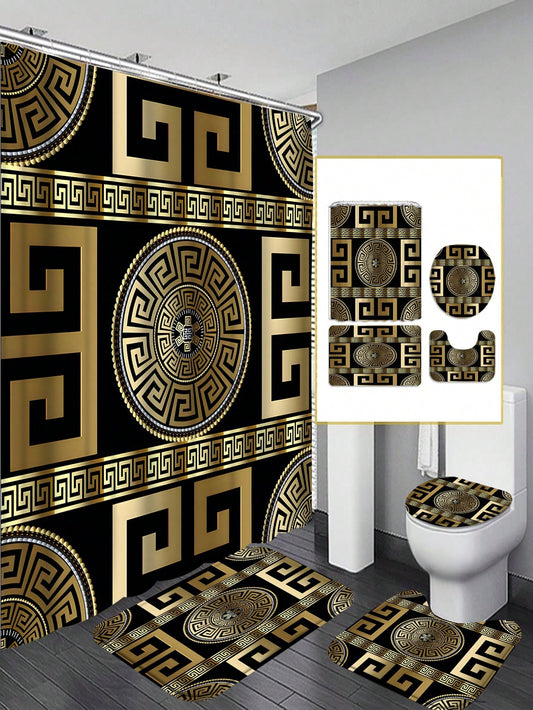 Upgrade your bathroom with this stylish Pattern Printed <a href="https://canaryhouze.com/collections/shower-curtain" target="_blank" rel="noopener">Shower Curtain</a> and Mat Set. Made with waterproof materials and featuring a simple yet elegant pattern design, this set is perfect for adding a touch of sophistication to any bathroom. Includes 12 hooks for easy installation.