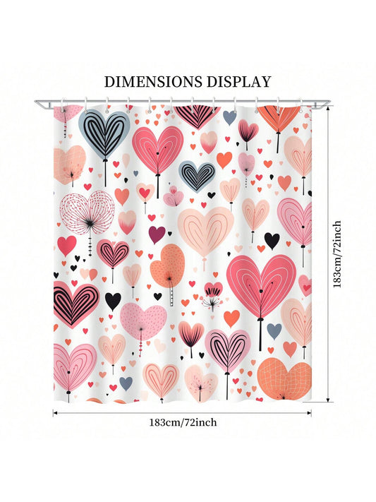 Love is in the Air: Heart Shaped Valentine's Day Shower Curtain for Your Bathroom Décor