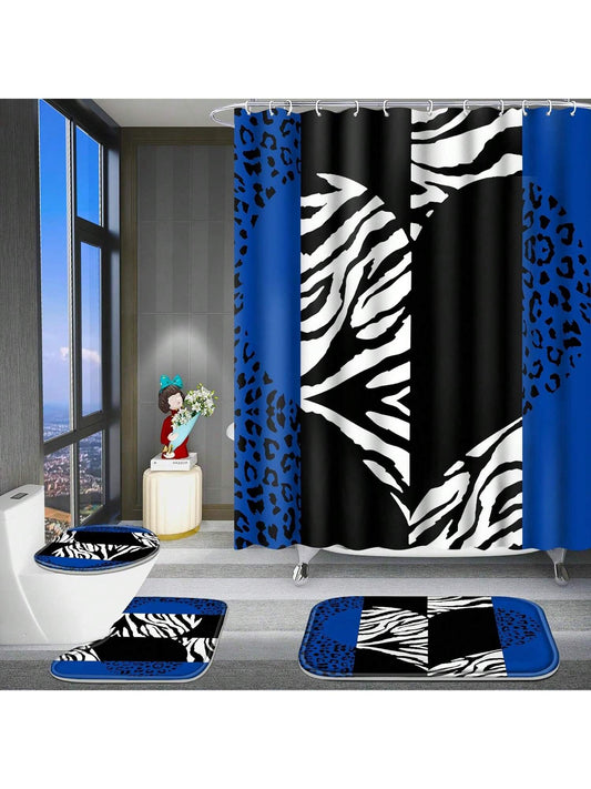 Elevate your bathroom's style with our Blue Rose and Leopard Bathroom Set. This set includes a <a href="https://canaryhouze.com/collections/shower-curtain" target="_blank" rel="noopener">shower curtain</a>, rugs, bath mat, u-shape, and toilet lid cover mat. With a bright, eye-catching design, this set will add a touch of elegance and personality to any bathroom.