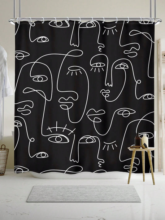 Elevate your <a href="https://canaryhouze.com/collections/shower-curtain" target="_blank" rel="noopener">bathroom decor</a> with our Bohemian Abstract Black Human Face Line Print Set. With a unique modern design, this set adds a touch of elegance to any space. Made with high-quality materials, it is durable and long-lasting. Transform your bathroom into a stylish and inviting sanctuary with this set.