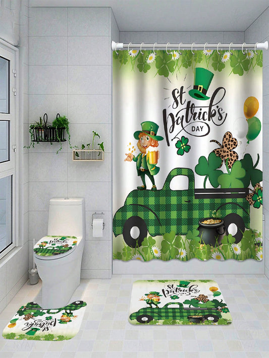 Transform your bathroom into a festive oasis with our Lucky Charm St. Patrick's Day Bathroom Set. Featuring a <a href="https://canaryhouze.com/collections/shower-curtain" target="_blank" rel="noopener">shower curtain</a>, toilet covers, bath mats, and more, this set is the perfect way to bring luck and cheer to your daily routine. Made with high-quality materials to ensure lasting use.