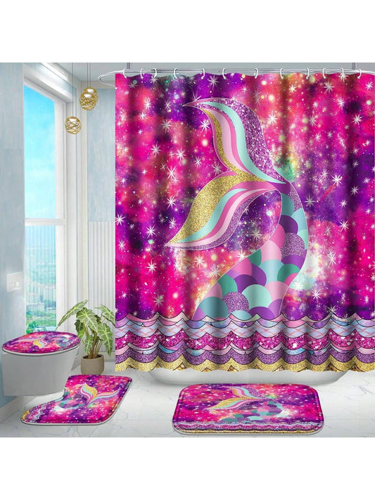 Enhance your bathroom with our Colorful Fish Scale Tail Bathroom Accessory Set. Our set includes a vibrant <a href="https://canaryhouze.com/collections/shower-curtain" target="_blank" rel="noopener">shower curtain</a>, plush rugs, and more! Enjoy a touch of whimsy and transform your bathroom into a serene underwater paradise. The set is crafted with high-quality materials for durability and style.