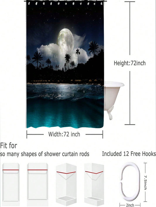 Starry Sky Printed Shower Curtain: Transform Your Bathroom Into a Celestial Oasis
