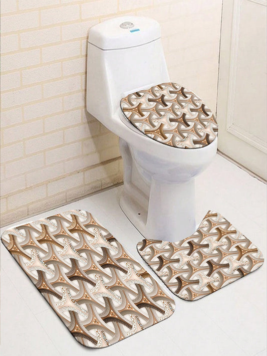 Complete Bathroom Makeover: Waterproof Shower Curtain Set with Toilet Covers, Bath Mats, and Rug - Bathroom Accessories Collection