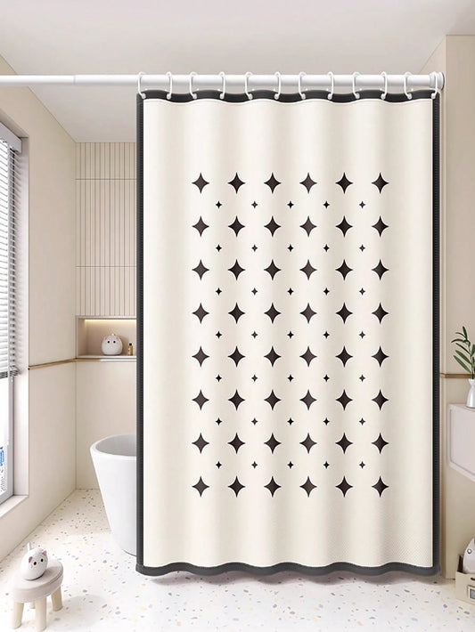 Chic Minimalist Geometric Shower Curtain - Stylish Separation for Outdoor and Kitchen Spaces