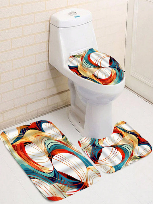 Complete Bathroom Decor Set: Waterproof Shower Curtain, Toilet Covers, Bath Mats, and More!