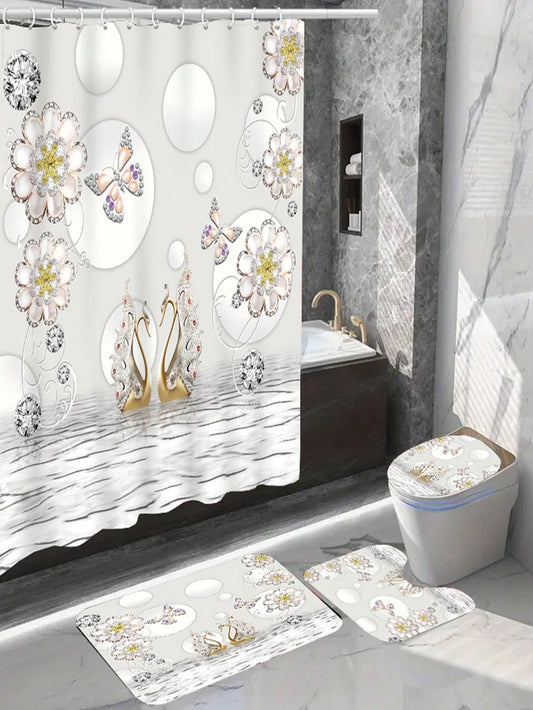 Upgrade your bathroom with our Complete Bathroom Makeover Set. This set includes a waterproof <a href="https://canaryhouze.com/collections/shower-curtain" target="_blank" rel="noopener">shower curtain</a>, toilet covers, and bath mats with non-slip rugs. Made of high-quality polyester fabric, this set is durable and perfect for any windows in your bathroom. Enjoy a cozy and functional bathroom with our all-in-one set.