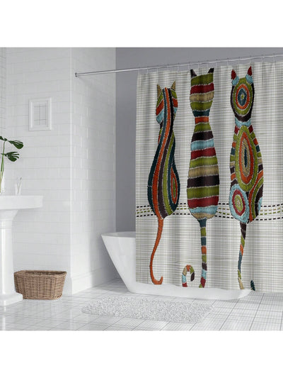 Cute Cat Animal Bathroom Shower Curtain Set: Waterproof & Stylish Decor for Your Home