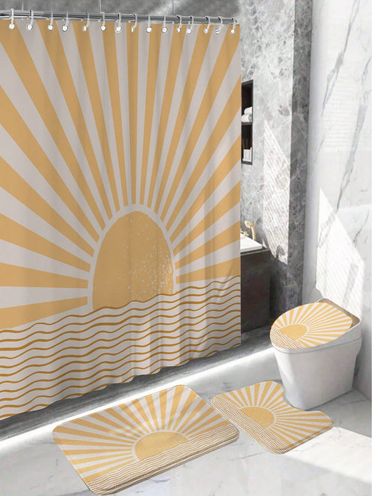 Transform your bathroom into a bright and stylish oasis with our Sunshine Pattern Printed <a href="https://canaryhouze.com/collections/shower-curtain" target="_blank" rel="noopener">Shower Curtain</a> and Bathroom Mat Set. The sunny pattern will add a touch of cheer to your space, while the functional aspects of the set provide durability and slip resistance. Elevate your bathroom experience now!