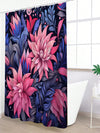 Modern Seaside Vacation House Printed Shower Curtain: Waterproof Bathroom Square Curtain for Home Bathroom Decoration