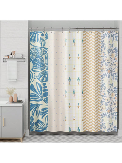 Boho Floral Shower Curtain Set: Colorful Luxury Fabric for Bathroom Decor