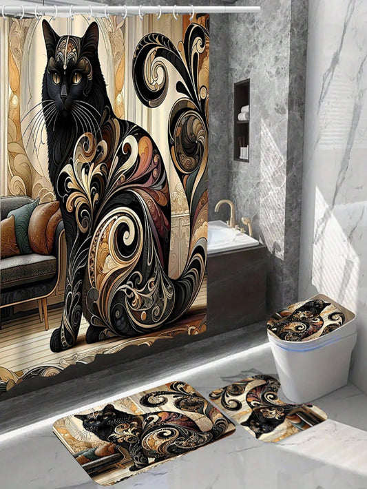 Transform your bathroom into a stylish oasis with our Complete Bathroom Makeover set. This waterproof <a href="https://canaryhouze.com/collections/shower-curtain" target="_blank" rel="noopener">shower curtain</a> set includes 12 hooks, toilet covers, seat, bath mats, and a non-slip rug made from high-quality polyester fabric. Elevate your bathroom experience with our must-have accessories.