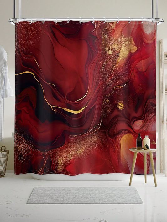 Upgrade your bathroom with our stunning Abstract Burgundy Marble <a href="https://canaryhouze.com/collections/shower-curtain" target="_blank" rel="noopener">Shower Curtain</a> Set. This elegant decor piece features a beautiful burgundy marble design, accented with luxurious antique gold details. Elevate your daily routine with this sophisticated addition, perfect for any bathroom.