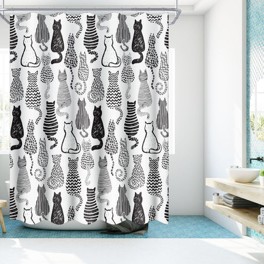 Add some delight to your life with this Whimsical Cat Shower Curtain. Its charming design and heavy-duty fabric provide a decades-long stay in your bathroom décor, making it perfect for cat lovers and children alike. Made of water-repellent and anti-mildew polyester, it is designed to last.