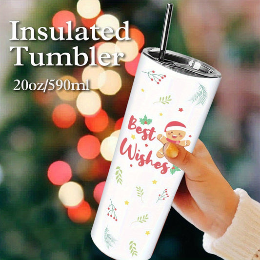 Festive Joy: Christmas Stainless Steel Insulated Tumbler - Perfect Gift for the Holiday Season!