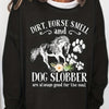 Horse, Flower & Letter Print Sweatshirt - Casual Drop Shoulder Crew Neck Sweatshirt for Comfortable and Stylish Look