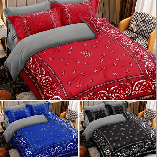 Create a classic bedroom look that provides lasting comfort with this traditional-style cowboy square scarf duvet cover set. Includes one duvet cover and two pillowcases without a core, and features a stylish floral print design. Perfect for any bedroom or guest room.