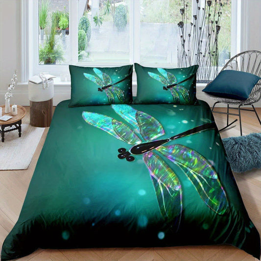 Dragonfly Dreams: Rustic Aesthetic Animal Bedding Set for a Breathable and Comfortable Bedroom Decor
