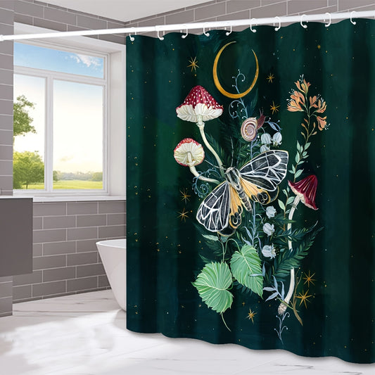 Bring a touch of nature to your shower with our Mystical Wonderland Shower Curtain. Crafted in 100% polyester fabric, this curtain is waterproof, creating a safe, refreshing shower space. The vibrant design featuring colourful mushrooms and butterflies will bring a fresh dose of whimsy to any bathroom.