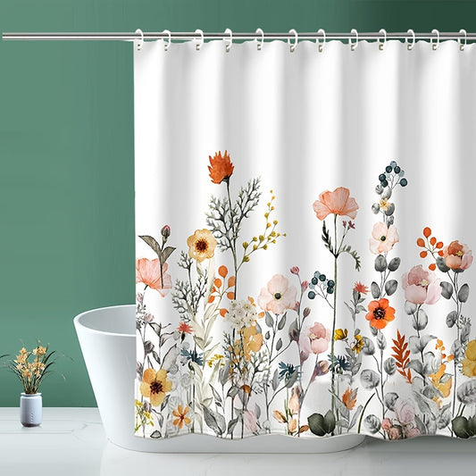 Colorful Wildflower Blossoms: Enhance Your Bathroom with the Floral Shower Curtain