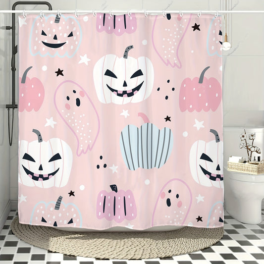 Adding a touch of spooky delight to your bathroom, this waterproof and mildew-proof shower curtain features a fun Halloween pumpkin pattern and is machine washable to keep you showering in style.