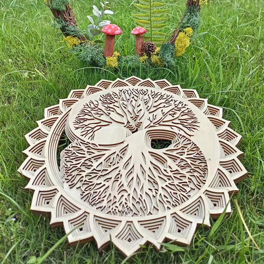Bring a unique, creative element to your home with our 3D Mandala Tree of Life Home Decoration. This stunning wooden art piece features intricate details and adds character to any room it is hung in. Put it up with ease while adding a touch of beauty to your home.