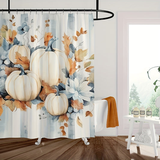 The Rustic Elegance: Farmhouse Fall White Pumpkin Shower Curtain Set is the perfect addition for any stylish bathroom. This elegant set is made of high-quality, durable fabric with a rustic white pumpkin pattern. Enjoy the classic charm of the farmhouse fall design in your bathroom and create an inviting and cozy atmosphere.