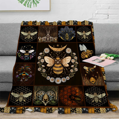 Bee-lovers can enjoy the luxuriously soft touch of the Bee Lover Blanket, featuring a vintage bee pattern. An ideal animal lover gift, this flannel throw blanket is perfect for cozy afternoons by the fireplace.
