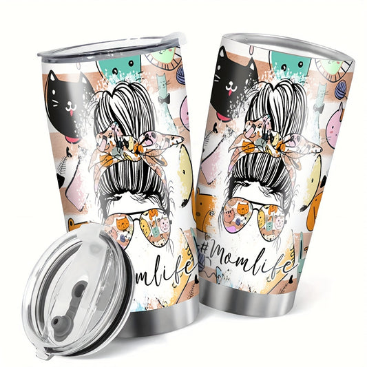 Stay hydrated on the go in style with this 20oz cartoon pattern stainless steel water bottle. Featuring a vacuum-insulated design, it keeps drinks cold for up to 24 hours and hot up to 12 hours, perfect for outdoor activities, sports, fitness and travel.