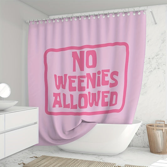 Brighten up your bathroom with this funny shower curtain. Crafted from waterproof, mildew-proof fabric, it is designed to endure a long-lasting use. The 12 hooks make it easy to install, fitting it on standard size shower rods. An ideal bathroom decor, perfect for windows.