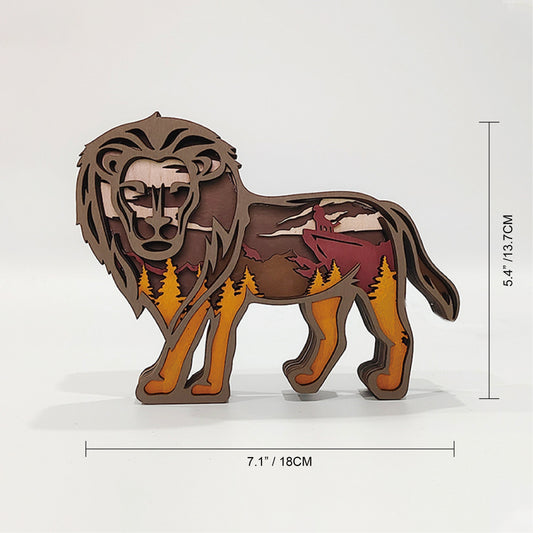 Exquisite Lion Wooden Art Carving Night Light: Perfect for bedroom ambiance and bedtime reading