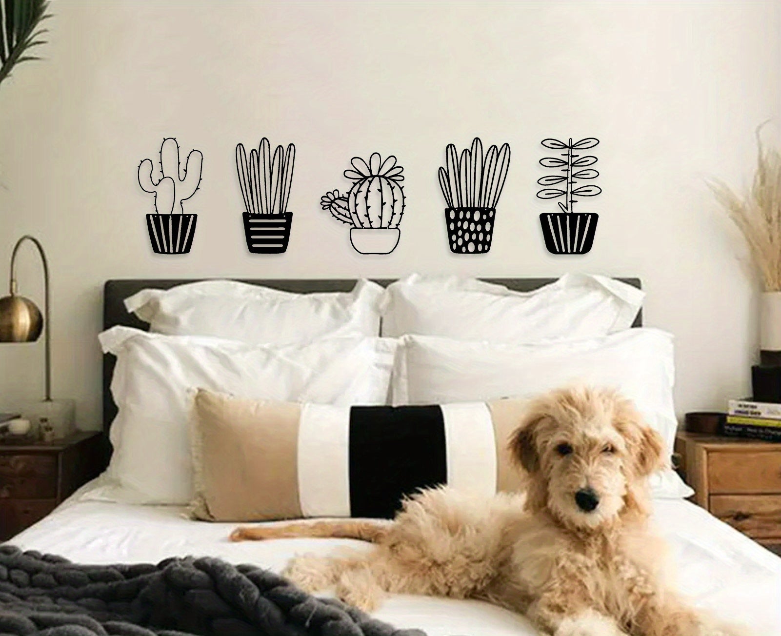 metal succulent wall decor Sleek and Stylish Metal Cactus Wall Decor Set