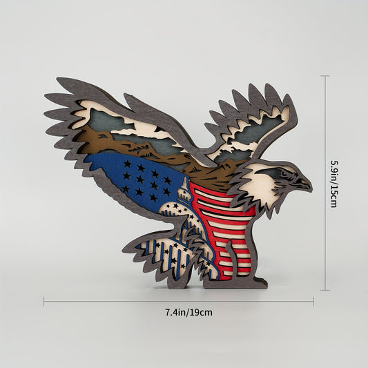 Eagle's Light: A Patriotic Wooden Art Night Light for Home or Office Decor