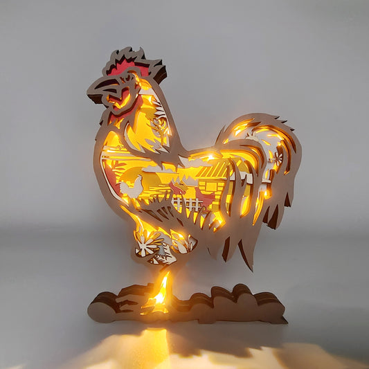 The Rooster 3D Wooden Art Carving is the perfect way to spruce up your home décor. Crafted with meticulous detail, this art carving is an eye-catching addition to any room that offers a unique combination of holiday gift and art night light. Add a modern and sophisticated vibe to your décor-day or night.